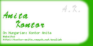 anita kontor business card